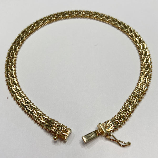 14k Fancy Weave Link Bracelet