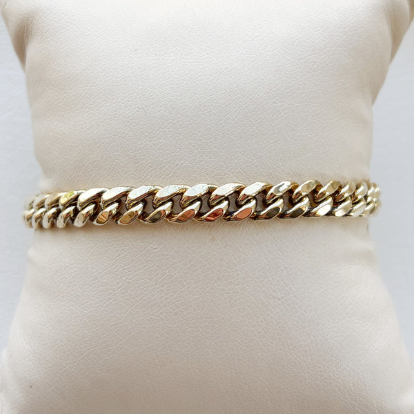 7.5" 10K 10.2GR Wide Hollow Curb Bracelet
