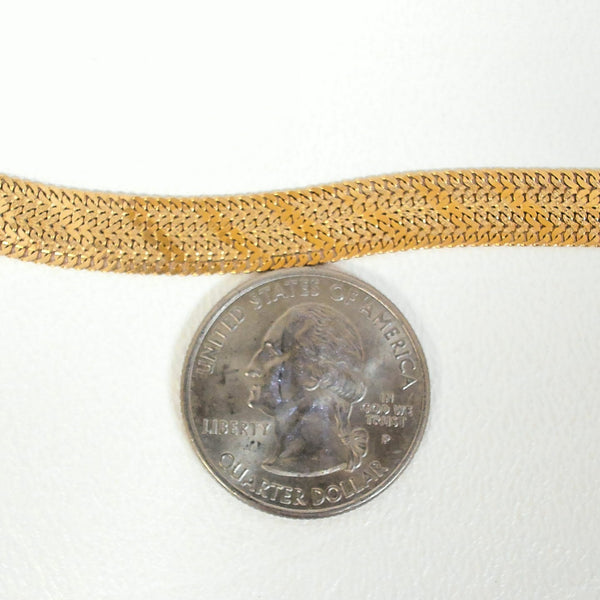 7" 14K 7.5MM Patterned Herringbone Bracelet