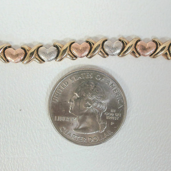 7" 10K Heart X/O Bracelet