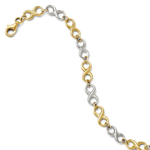 14K Two-Tone Infinity Link Bracelet