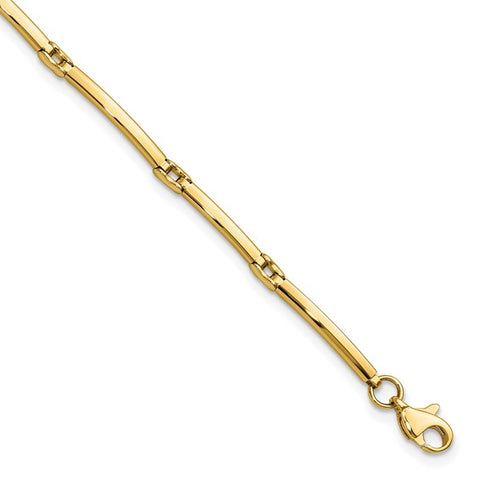 10K Polished Bar Link Bracelet