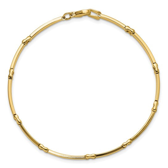 10K Polished Bar Link Bracelet