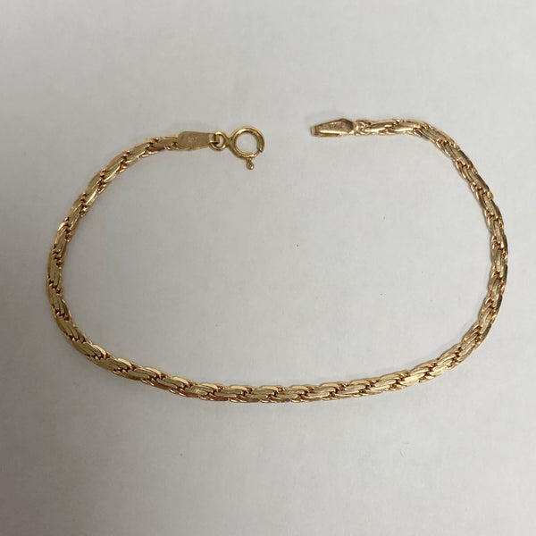 6.25" 14k Flat Rope Bracelet