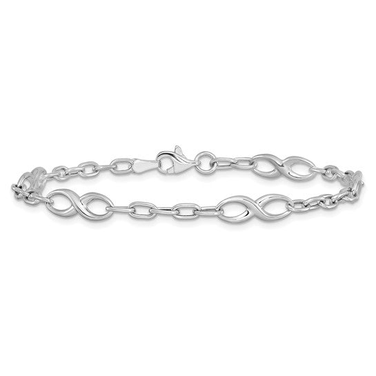 10KWG Infinity & Oval Link Bracelet