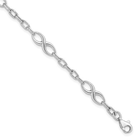 10KWG Infinity & Oval Link Bracelet