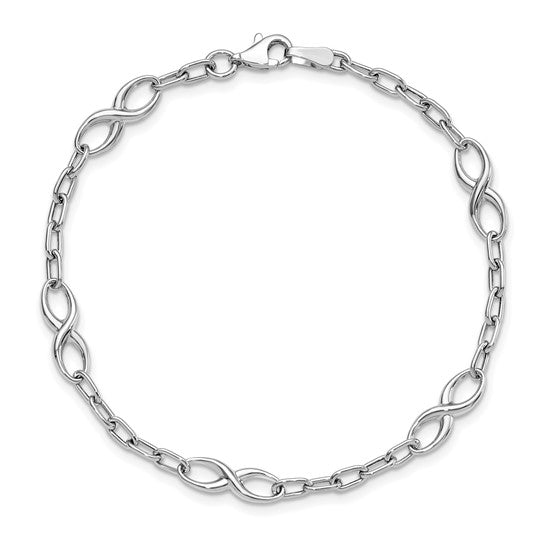 10KWG Infinity & Oval Link Bracelet