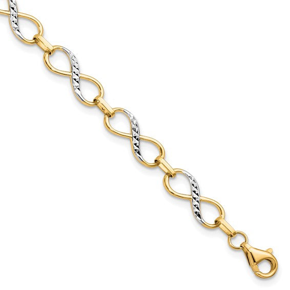 10k Two-Tone Infinity Link Bracelet