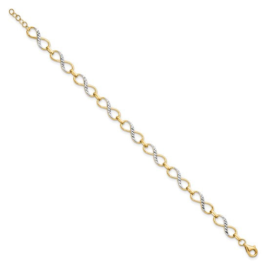 10k Two-Tone Infinity Link Bracelet