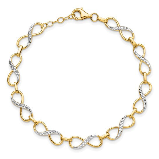 10k Two-Tone Infinity Link Bracelet