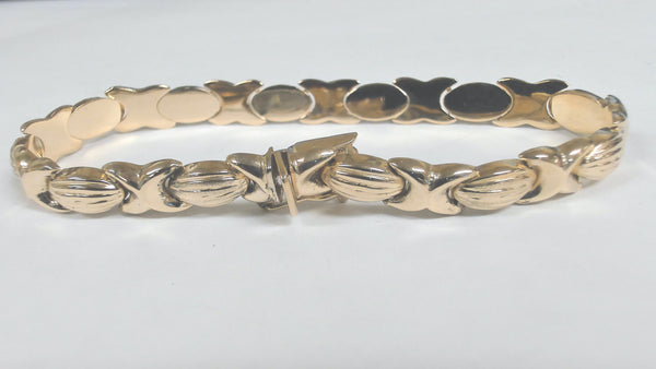 7" 14KYG "XOXO" Link Bracelet