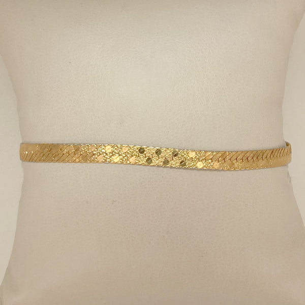 8" 18k Herringbone Pattern Bracelet