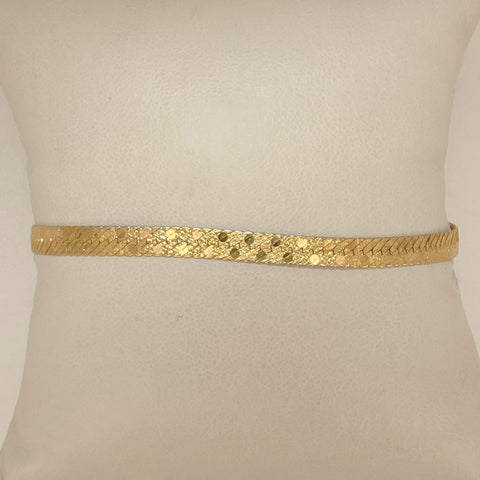 8" 18k Herringbone Pattern Bracelet