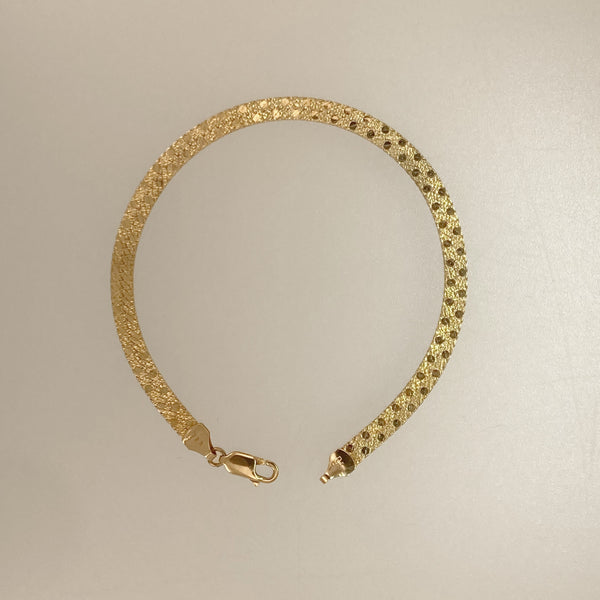 8" 18k Herringbone Pattern Bracelet