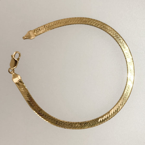 8" 18k Herringbone Pattern Bracelet