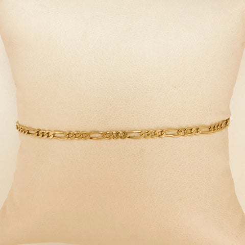 8.25" 18k Figaro Link Bracelet