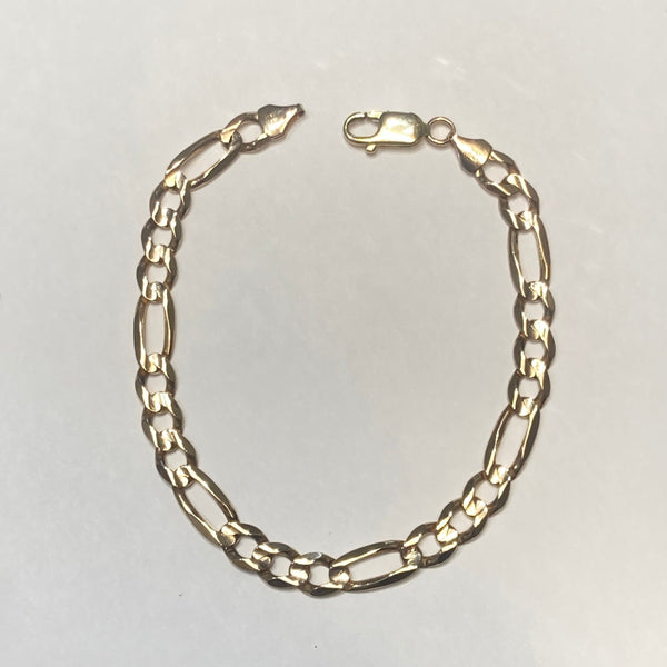 9.5" 10k Figaro Link Bracelet