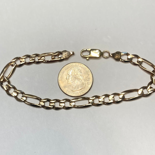 9.5" 10k Figaro Link Bracelet