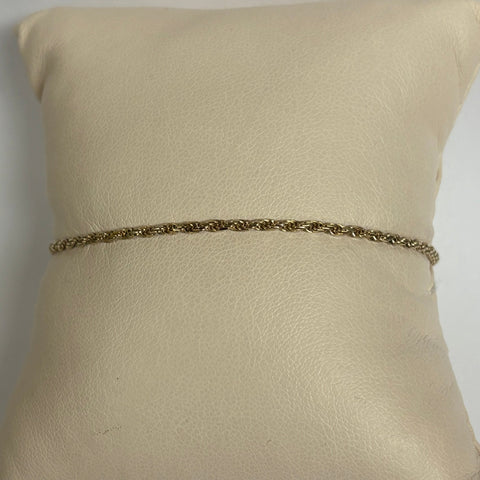 7.5" 14k Diamond-Cut Rope Bracelet