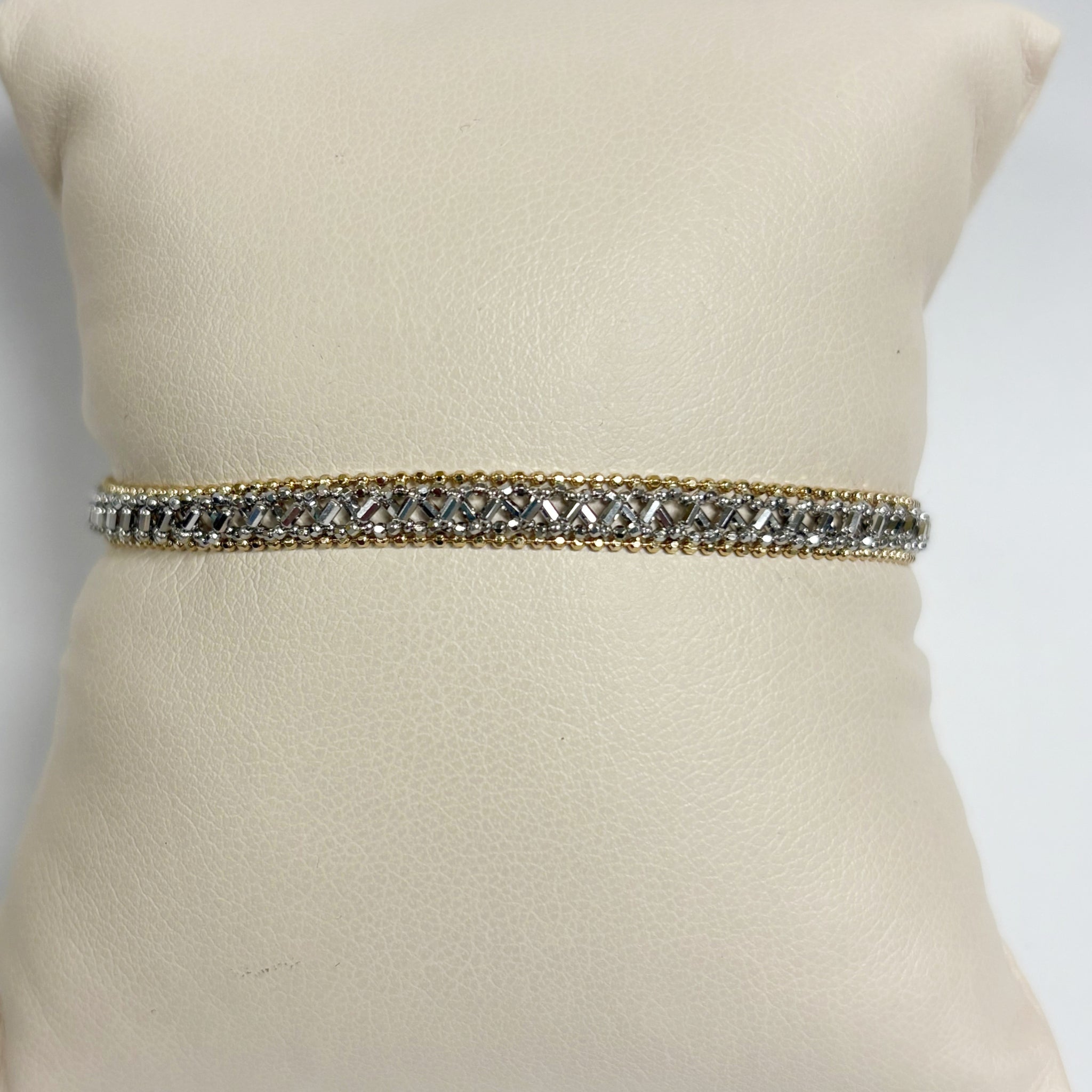 7.5" 14KTT Wide Fancy Link Bracelet