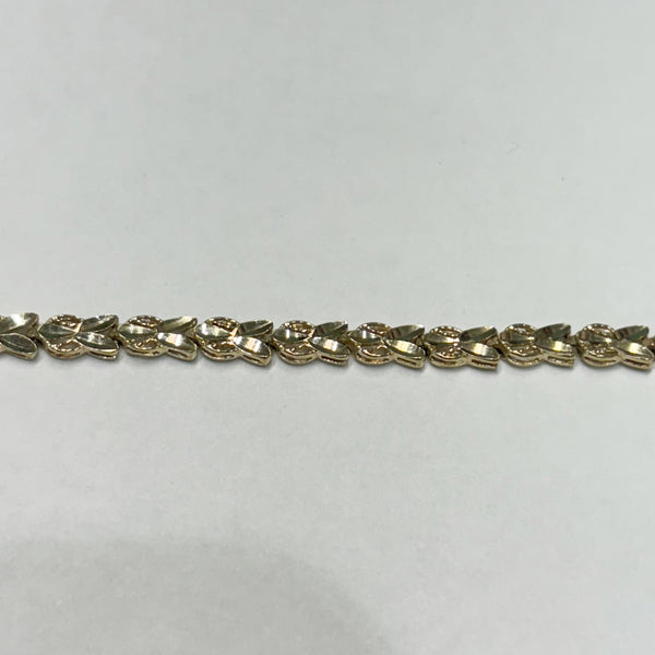 7.75" 14k Diamond-Cut Fancy Link Bracelet
