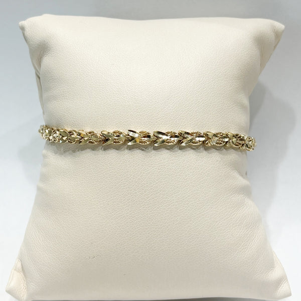 7.75" 14k Diamond-Cut Fancy Link Bracelet