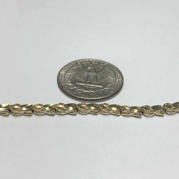 7.75" 14k Diamond-Cut Fancy Link Bracelet