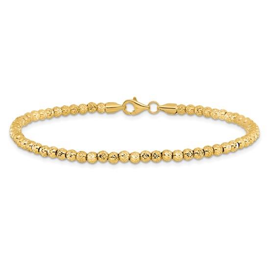 10K Diamond-Cut Beaded Bracelet