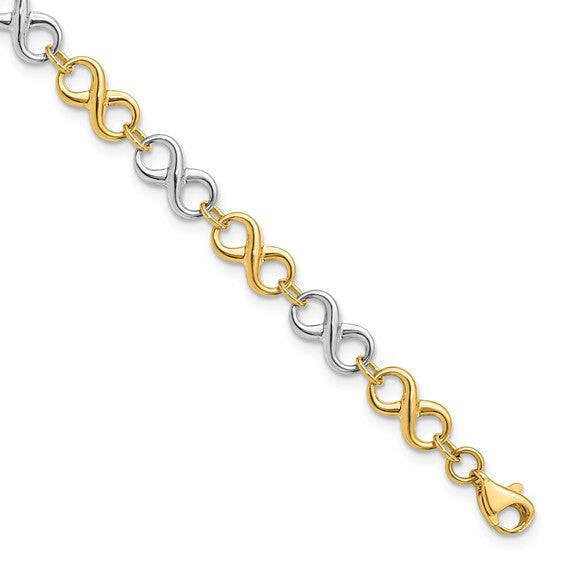 14K Two-Tone Infinity Link Bracelet