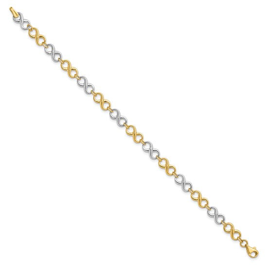 14K Two-Tone Infinity Link Bracelet