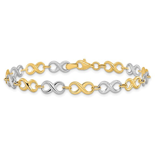 14K Two-Tone Infinity Link Bracelet