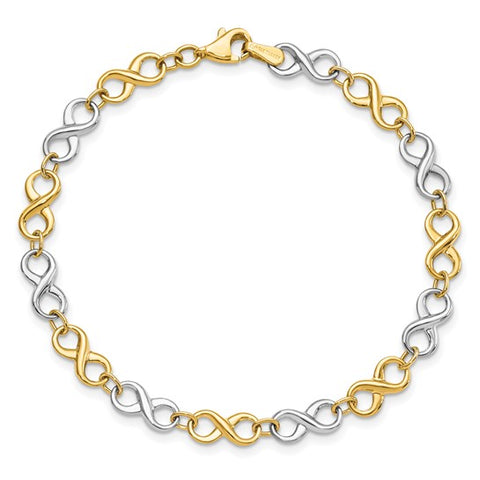 14K Two-Tone Infinity Link Bracelet