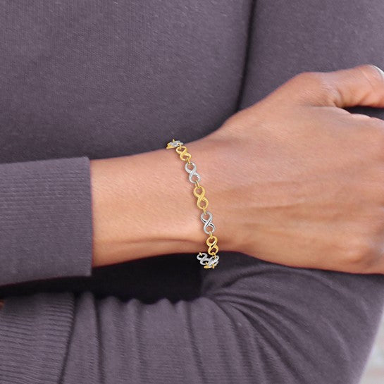 14K Two-Tone Infinity Link Bracelet