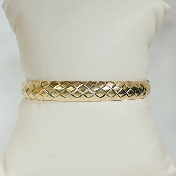 14K 8MM Diamond-Cut Bangle Bracelet