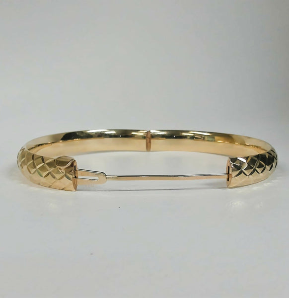 14K 8MM Diamond-Cut Bangle Bracelet