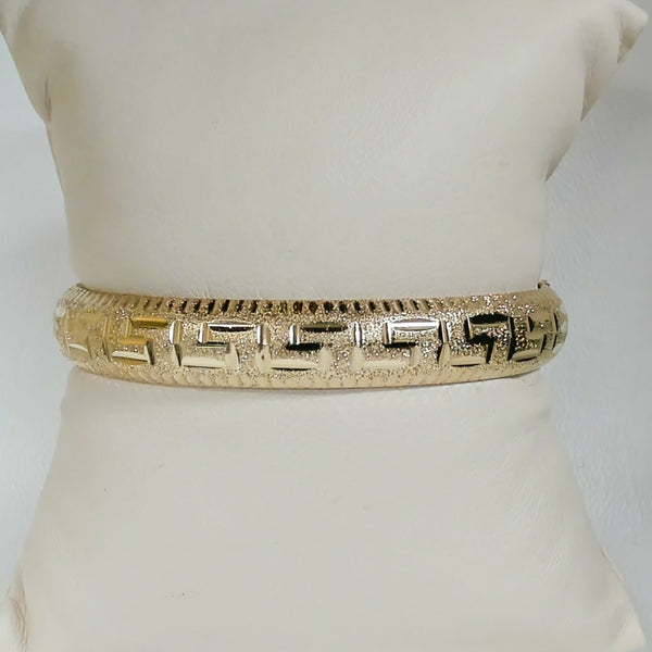 14K Greek Key 10MM Bangle Bracelet