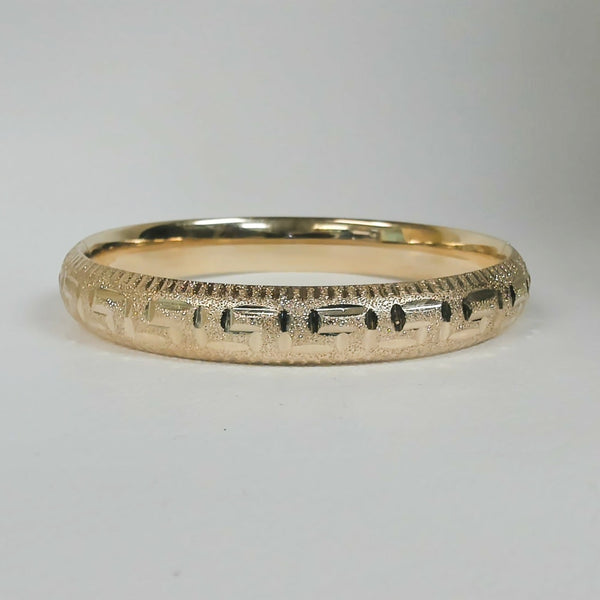 14K Greek Key 10MM Bangle Bracelet