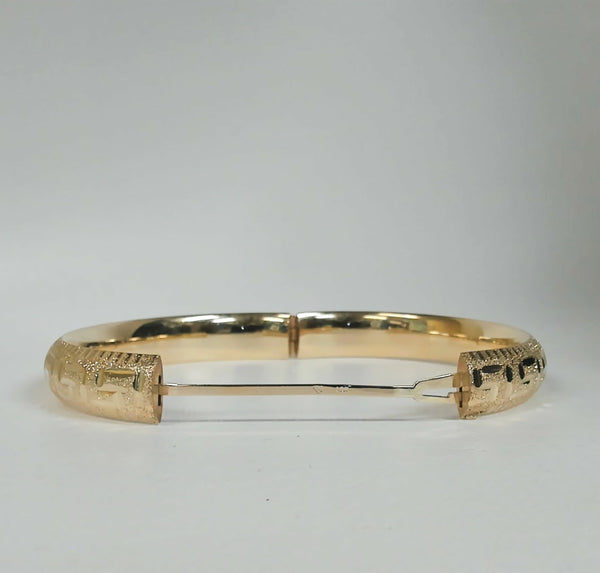 14K Greek Key 10MM Bangle Bracelet