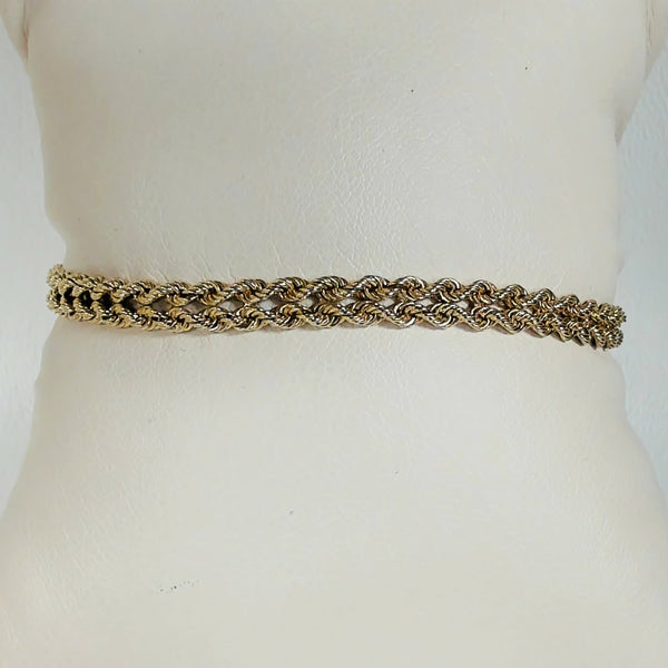 7.25" 14K Double Rope Bracelet