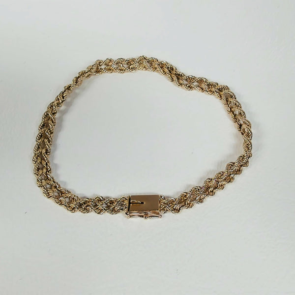 7.25" 14K Double Rope Bracelet