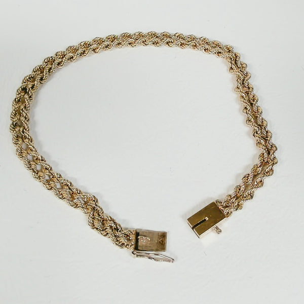 7.25" 14K Double Rope Bracelet