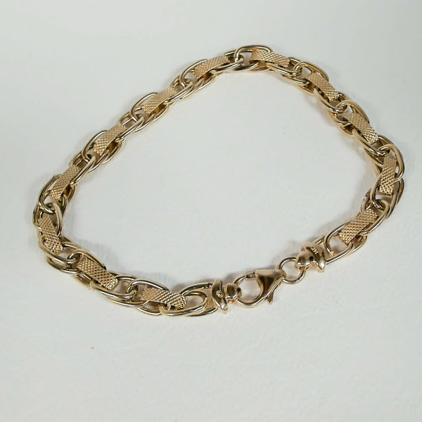 7" 14K 5.8GR Hollow Fancy Link Bracelet