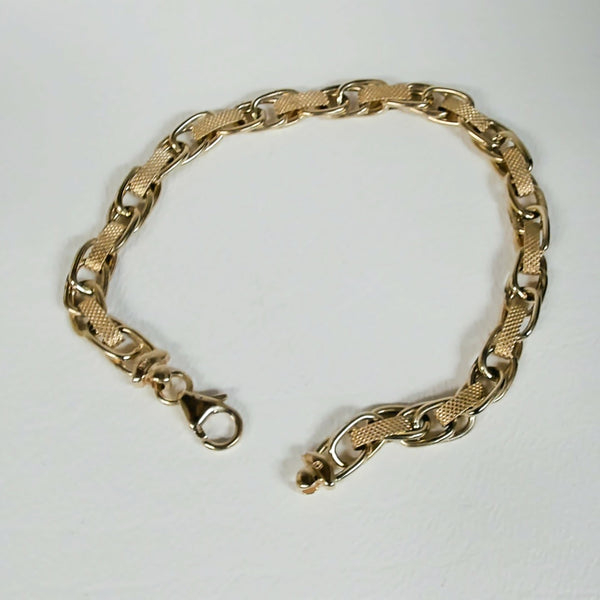 7" 14K 5.8GR Hollow Fancy Link Bracelet