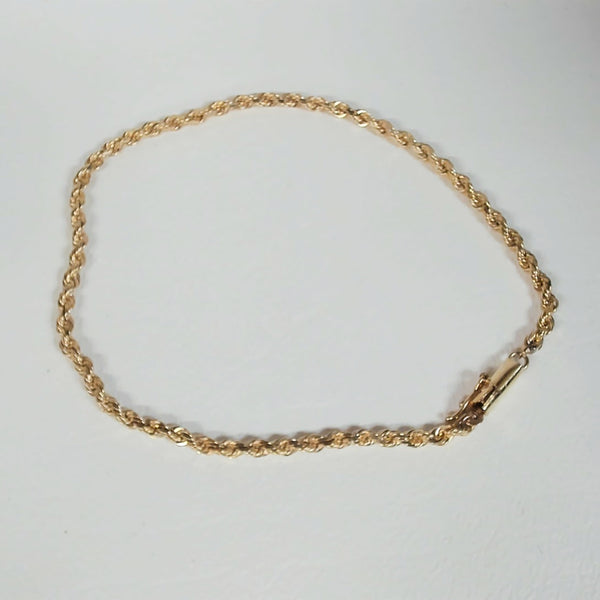 8" 14K 2.25MM Diamond-Cut Rope Bracelet