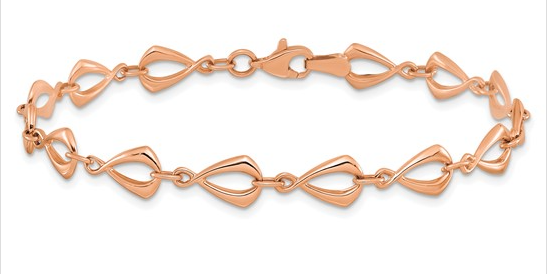 Leslie's 14K Rose Gold Fancy Link Bracelet