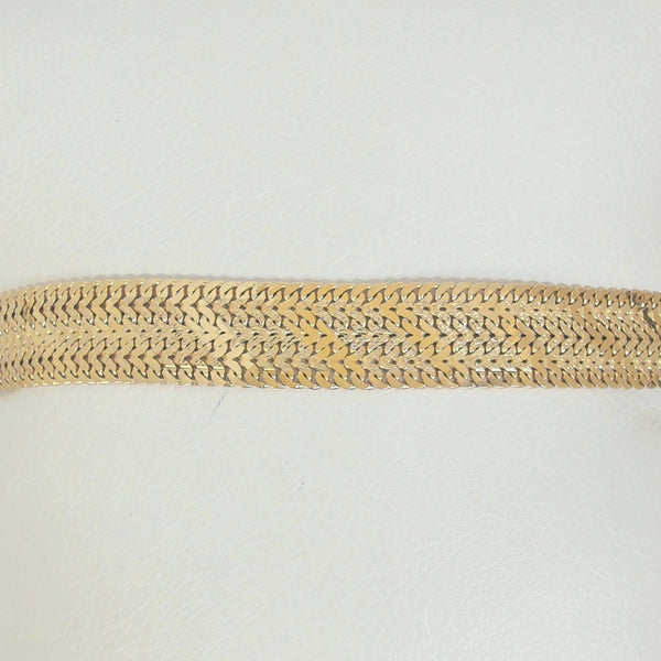 7" 14K 7.5MM Patterned Herringbone Bracelet