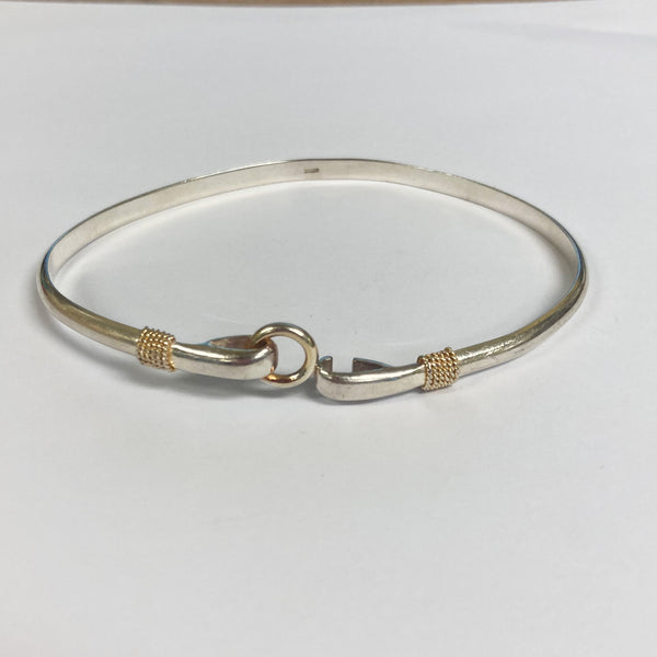 Silver Bangle with Yellow Rope Accent Bangle