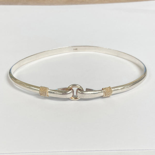 Silver Bangle with Yellow Rope Accent Bangle