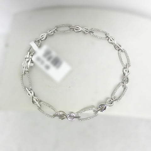 Sterling Silver Diamond Infinity Bracelet