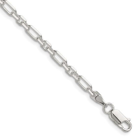 Sterling Silver Long & Short Cable Link Bracelet